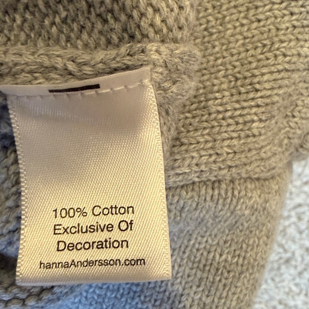 Hanna Andersson Girls Gray Mouse Design Kids Sweater - Picture 5 of 5
